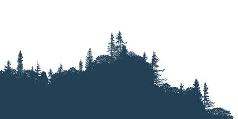 Silhouette of a forest, isolated on white background, vector illustration © Valerii