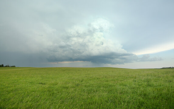 A dreamy stormy scene on the prairies in Alberta, Canada.