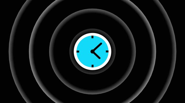 Clock Face with Concentric Circles on Black Background photo 5256