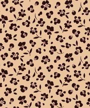 Flower leopard seamless vector pattern. 