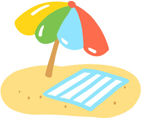 beach chair and umbrella
