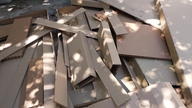 Used shipping packaging for furniture, appliances, and large goods. Paper cardboard waste.