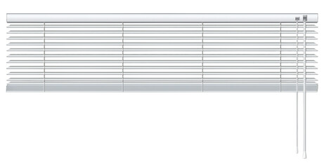 開いた白いブラインド