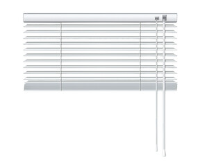 開いた白いブラインド