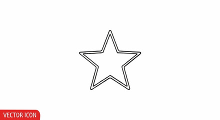 Obraz premium A simple, elegant line art illustration of a five-pointed star on a clean white background, perfect for design and graphic elements