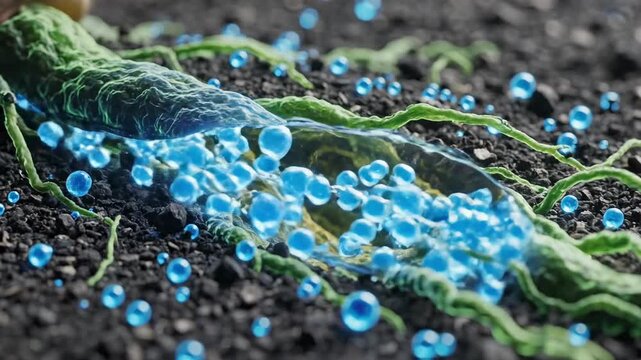 Biological network sensitively nestled in the soil ecosystem.