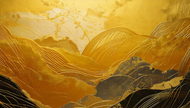 Gold texture background wall, Luxury and beautiful.Made by the Japanese