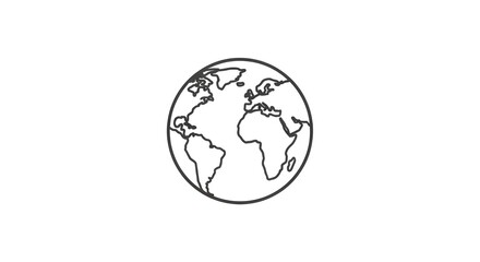 Obraz premium Simple line drawing of Earth highlighting global connections and geography