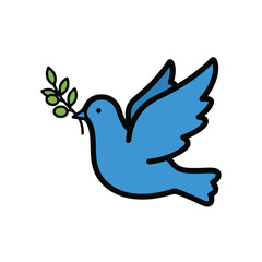 Obraz premium Peace Dove Carrying Olive Branch Symbol of Hope