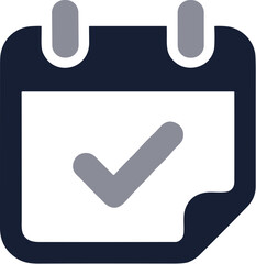 Fototapeta premium Modern Flat Calendar Checkmark Confirmation Appointment Schedule Date Time Icon