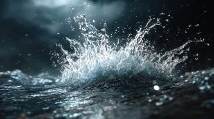 Splashing Water Create Beautiful Wave Patterns in Dark Environment