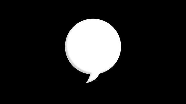 Cartoon comic circle speech bubble icon animation on black background