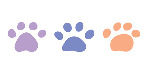 Obraz premium Set of hand drawn cute cat's paw Cat, dog, animal, pet, puppy, bear, wolf, tiger paw clipart in doodle style For print, web, design, decor, greeting cards, children's prints