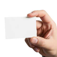 Obraz premium Hand holding card isolated on transparent background