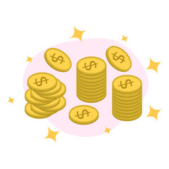 Pile of Gold Coins Wealth Illustration