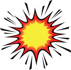 Comic Book Style Explosion Starburst Blank Speech Bubble Vector