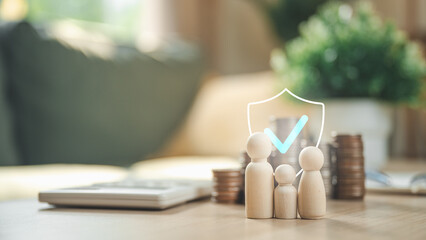 Life insurance and family protection concept showing financial security, beneficiaries, and long-term coverage. Represents stability, future planning, income protection, and peace of mind. © Garun Studios