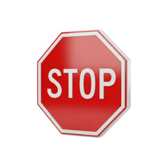 Stop sign icon isolated on transparent background