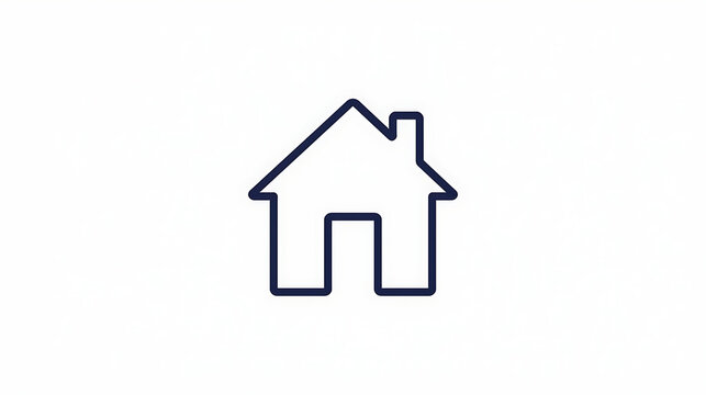 Simple and minimalist line drawing of a house with a pitched roof