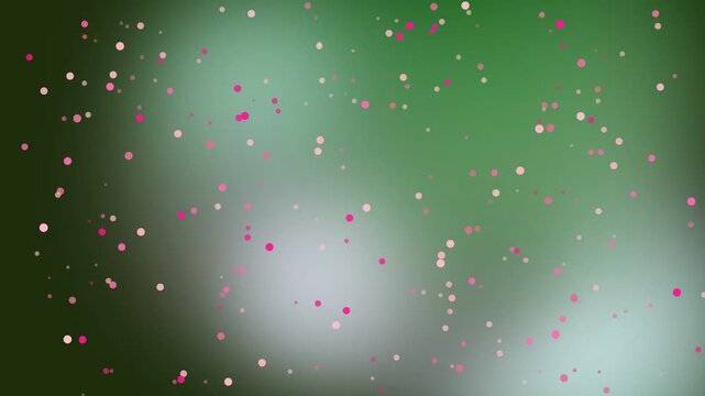Green Background with Falling Snowflakes Animation.
