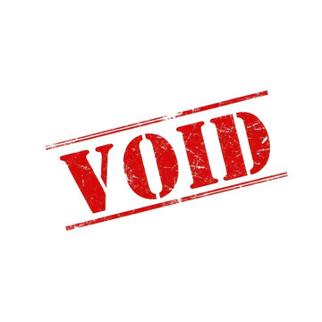Red void stamp isolated on transparent background