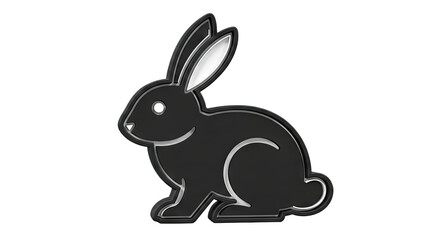 Obraz premium Black Rabbit Icon with Silver Trim