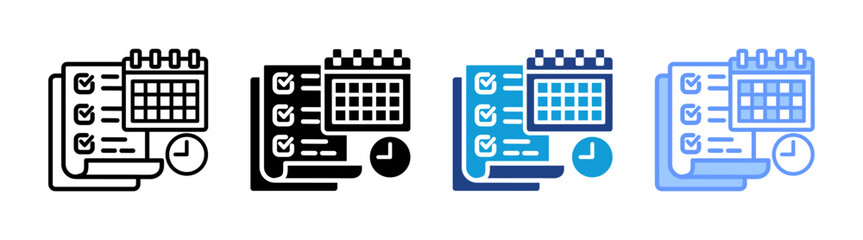 Fototapeta premium Schedule icon set multiple style collection