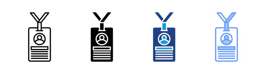 ID Card icon set multiple style collection