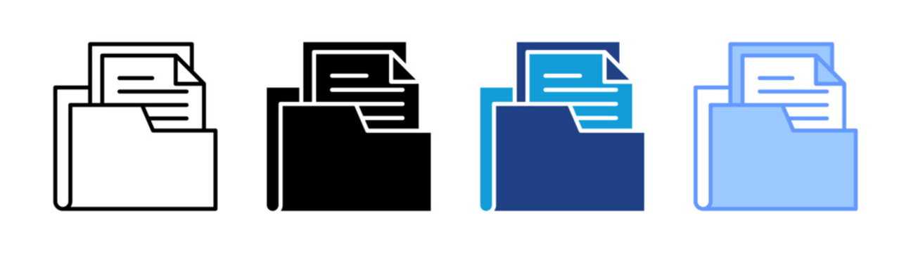 Archive icon set multiple style collection