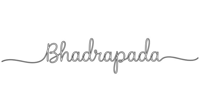 Bhadrapada Hindi Text Calligraphy - Decorative Script for Indian Festivals and Events