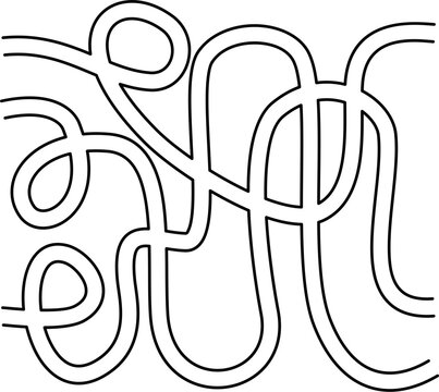 Maze Path for Kids Worksheet, Fun Abstract Maze Line Game, Abstract Doodle Maze Path Game