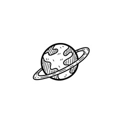 Hand Drawn Space Planet Doodle