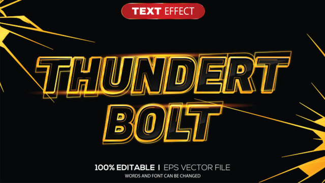 3d text effect thunder bolt theme