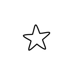 Hand-drawn star icon on white background