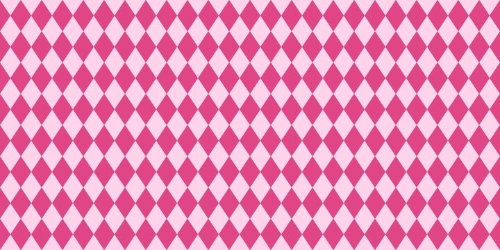 Seamless bright fuchsia argyle pattern. Energetic hot pink diamond background for eye-catching textile designs, gift wrap, and playful wallpaper.