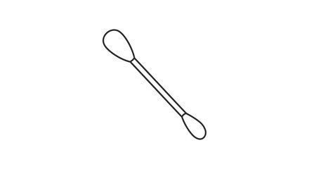 Cotton Swab Icon, Simple Line Art Illustration of a Q-tip