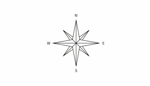 Compass Rose, Navigation Symbol, Cardinal Directions, North, South, East, West, Wind Rose