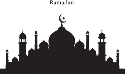 A black silhouette of a mosque during ramadan © Adiba
