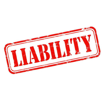 Red liability stamp isolated on transparent background