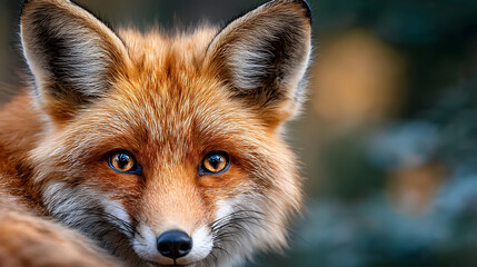 Fototapeta premium Close-up of a fox’s eyes in minimalist composition, highlighting sharp focus and expressive wildlife detail.