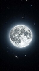 Fototapeta premium Detailed Lunar Surface - A Captivating View of the Moon in Space.