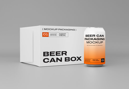 Beverage Beer Can Packaging Mockup