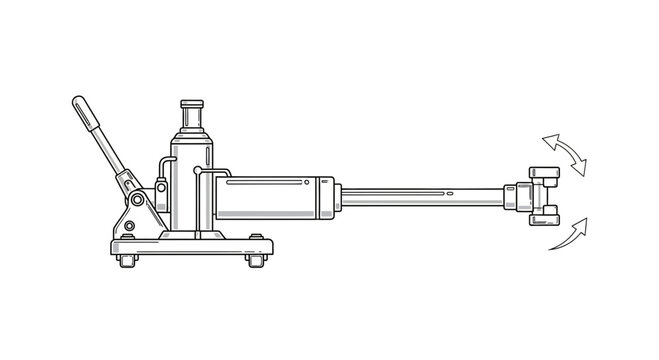Hydraulic Jack Lifting Mechanism with Crank Handle and Extension Arm
