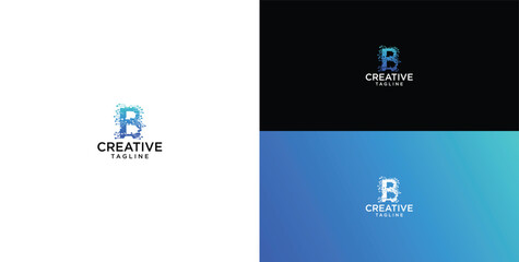 technology logo vector. B initial logo design © micky_adb