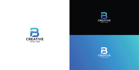 technology logo vector. B initial logo design © micky_adb