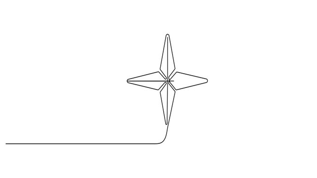 Radiation sign icon line continuous drawing vector. One line Radiation icon vector background. Radioactive zone, area icon. Continuous outline of a Danger of exposure to radiation icon.