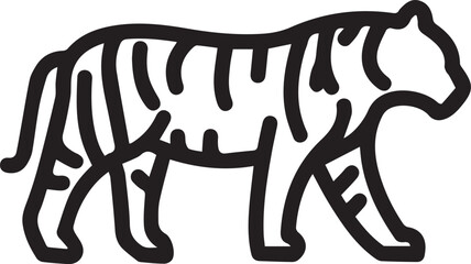 Fototapeta premium Tiger Animal in Zoo Line Icon Vector Illustration Stock