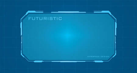 Technology box or border blue. Futuristic HUD style vector editable
