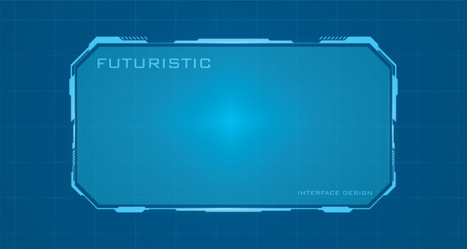 Technology box or border blue. Futuristic HUD style vector editable