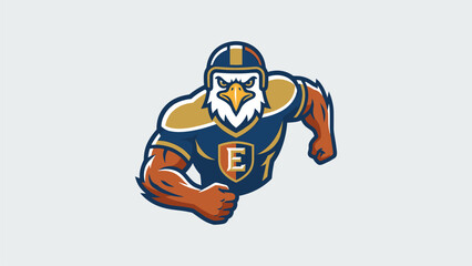 American Football Mascot Logo - Eagle Athlete Mascot for Sports Teams & Brands